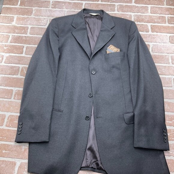Pronto Uomo Blazer Men 42XLong Gray‎ Flannel Super 100s Tasmania Wool Classic - Picture 1 of 14
